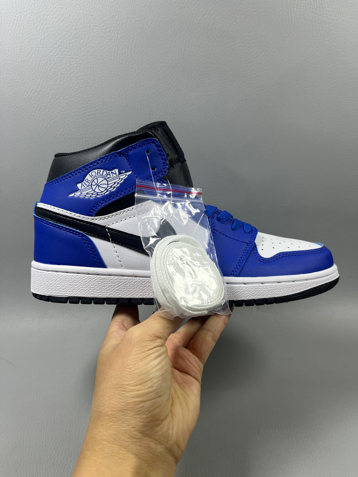 High Top Sneakers, Blue White Colorway, Lace Up Design, Casual Gift for Sneaker Fans