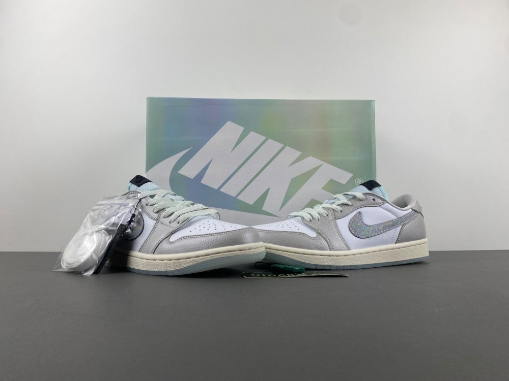 Retro Low Top Sneakers, White Gray Colorway, Lace Up Design, Casual Gift for Sneaker Fans