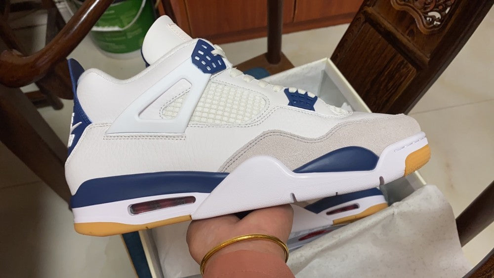 Mid Top Sneakers, Blue White Gray Navy Colorway, Lace Up Design, Casual Gift for Sneaker Fans