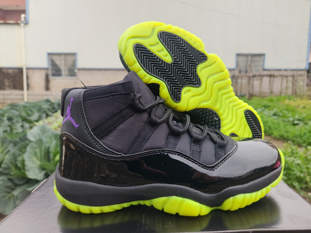 High Top Sneakers, Black Green Colorway, Lace Up Design, Casual Gift for Sneaker Fans