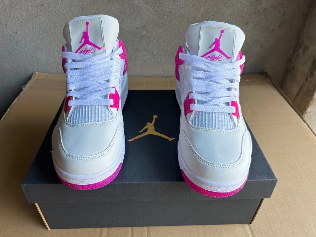 Mid Top Sneakers, White Pink Colorway, Lace Up Design, Casual Gift for Sneaker Fans