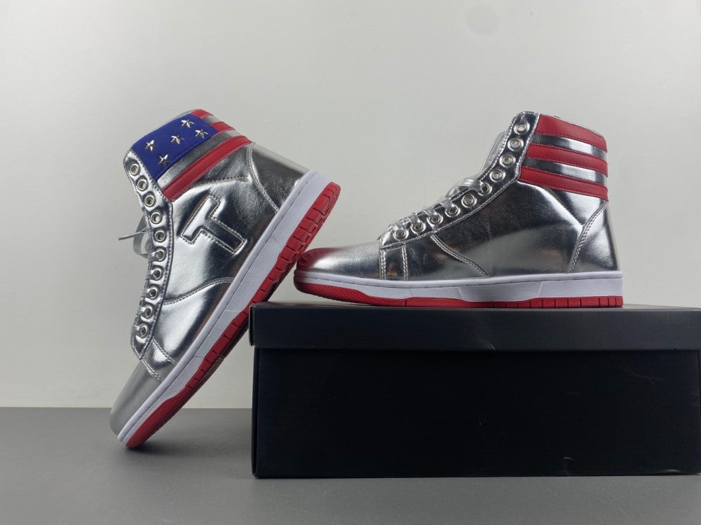 Boots, Blue Red Silver Colorway, Lace Up Design, Casual Gift for Shoe Lovers
