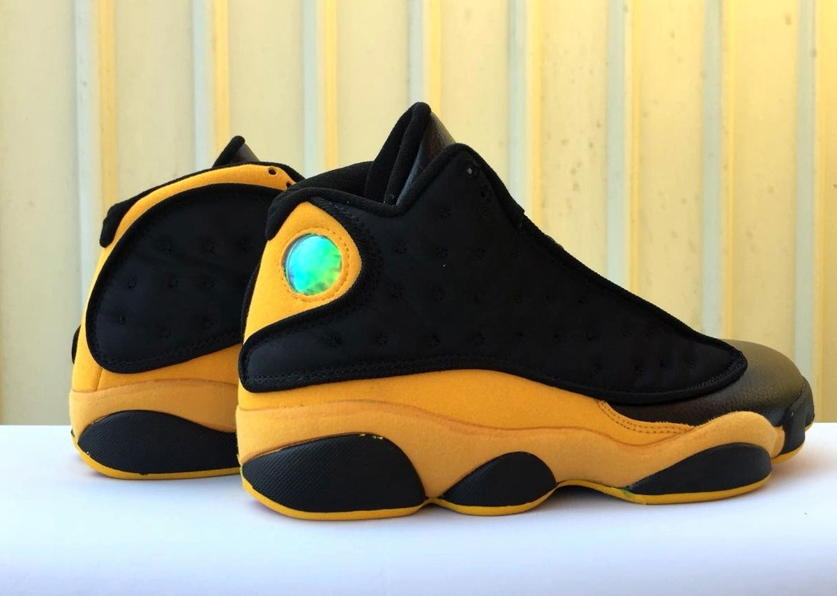 Sneakers, Black Yellow Colorway, Lace Up Design, Casual Gift for Sneaker Fans