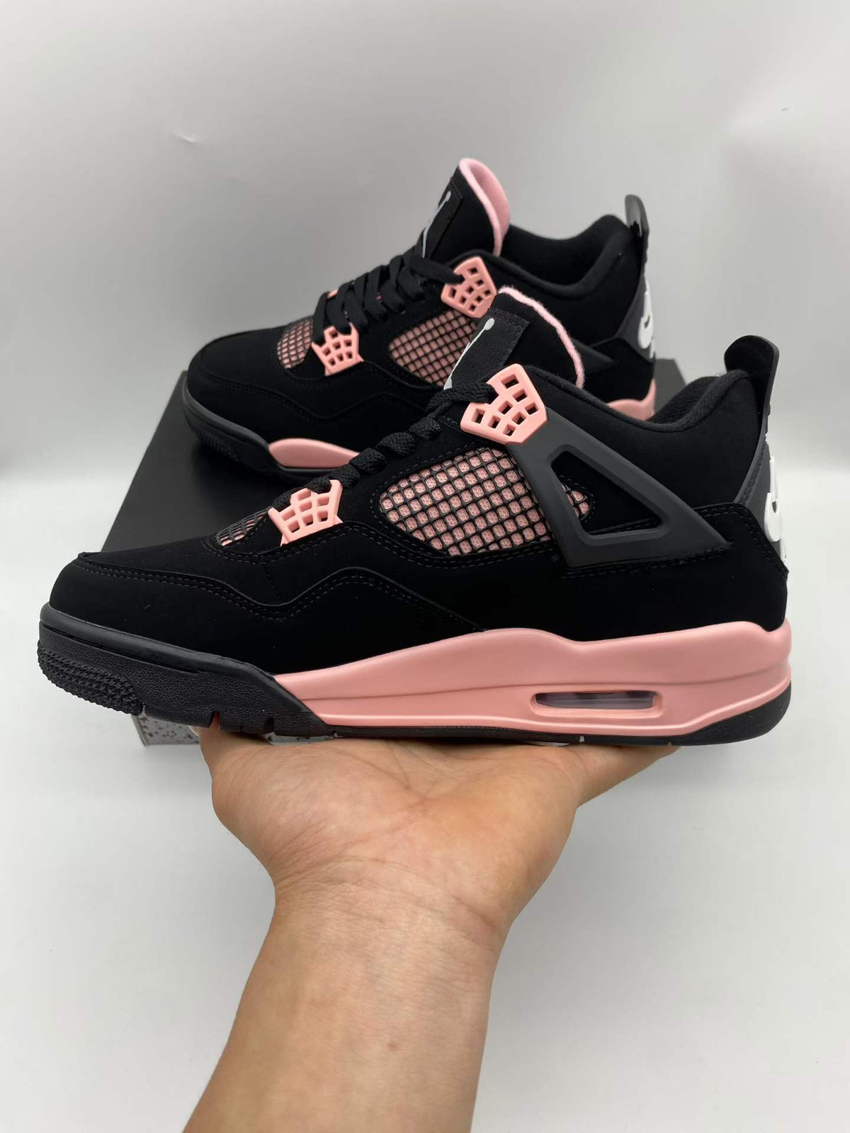 Mid Top Sneakers, Black Red Pink Colorway, Lace Up Design, Casual Gift for Sneaker Fans