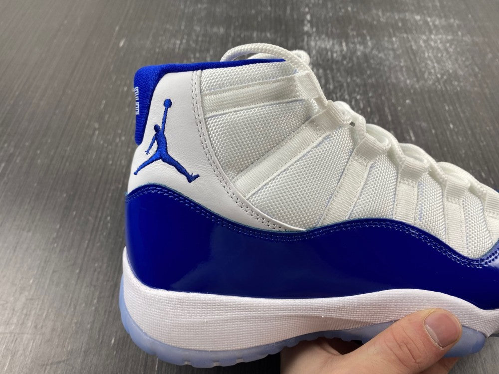 Sneakers, White Blue Colorway, Leather Footwear, Lace Up Design, Casual Gift for Sneaker Fans