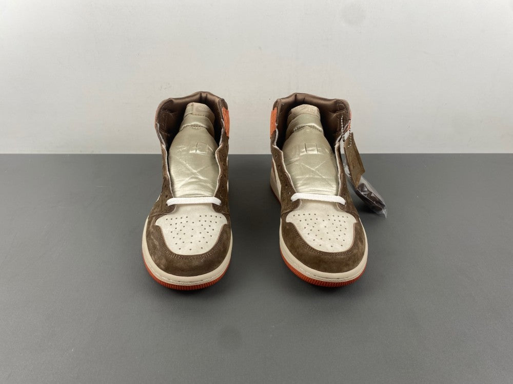 High Top Sneakers, Off White Orange Brown Colorway, Lace Up Design, Casual Gift for Sneaker Fans