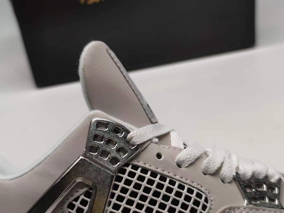 Sneakers, Silver Colorway, Metallic Finish, Lace Up Design, Casual Gift for Sneaker Fans
