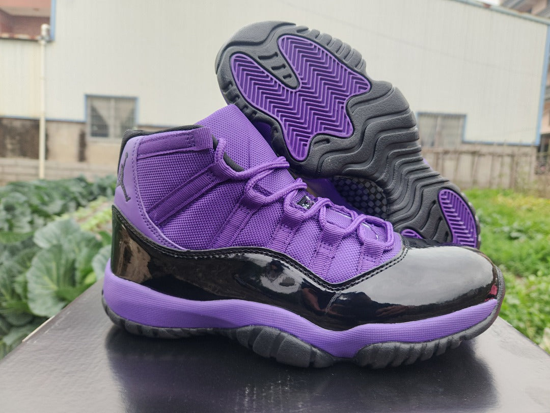 High Top Sneakers, Black Purple Colorway, Lace Up Design, Casual Gift for Sneaker Fans