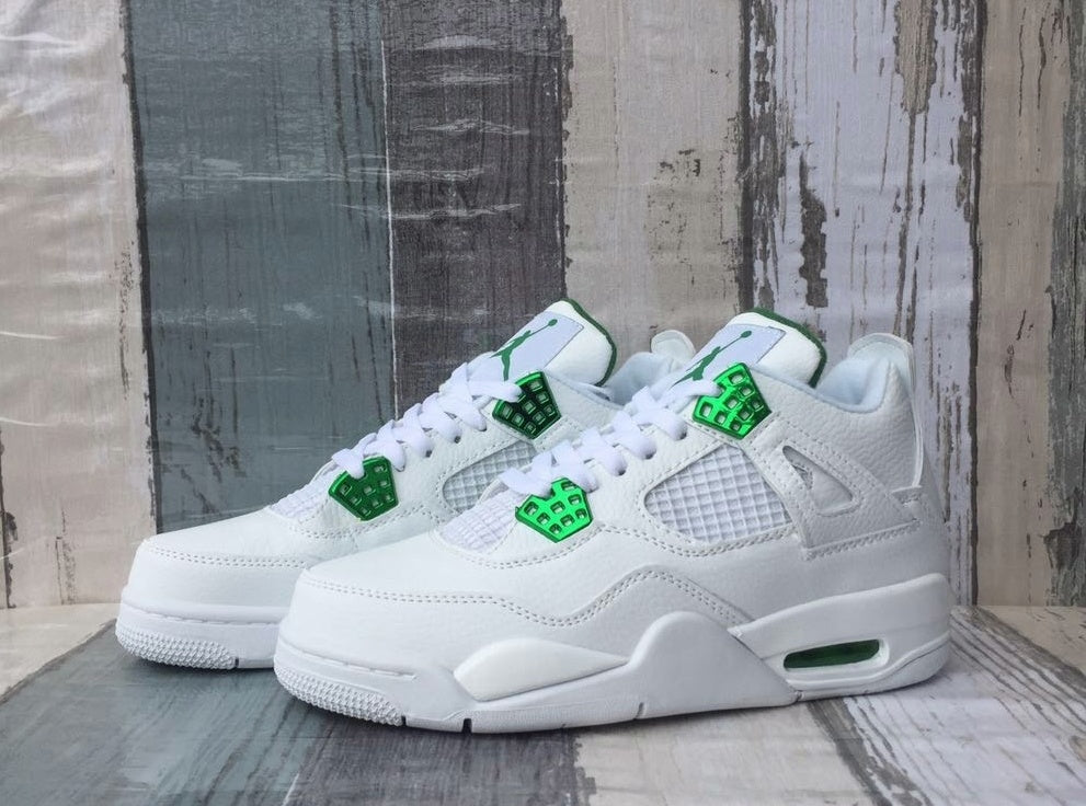 Sneakers, White Green Colorway, Lace Up Design, Casual Gift for Sneaker Fans