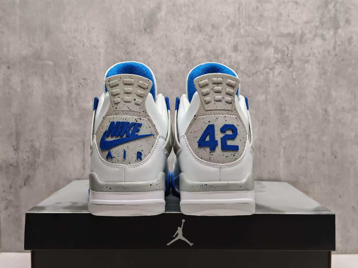 High Top Sneakers, White Blue Gray Colorway, Lace Up Design, Casual Gift for Sneaker Fans