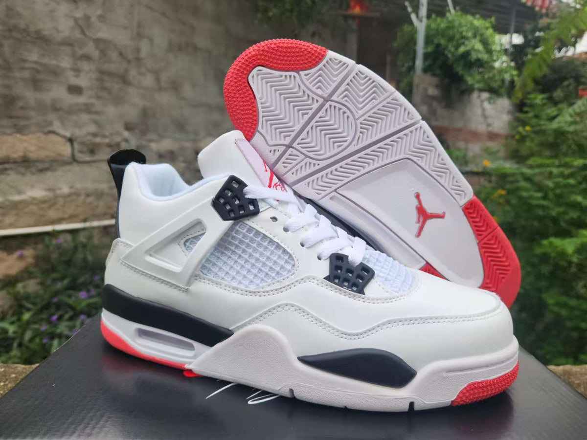 Mid Top Sneakers, White Red Colorway, Lace Up Design, Casual Gift for Sneaker Fans