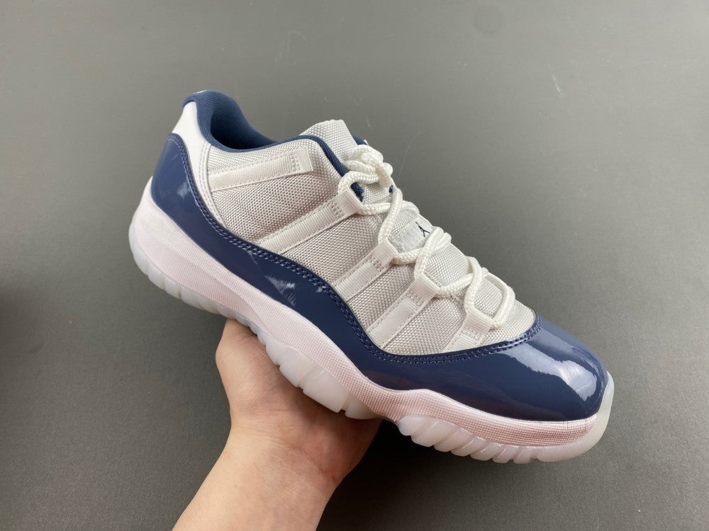 Low Top Sneakers, Navy Blue White Colorway, Lace Up Design, Casual Gift for Sneaker Fans