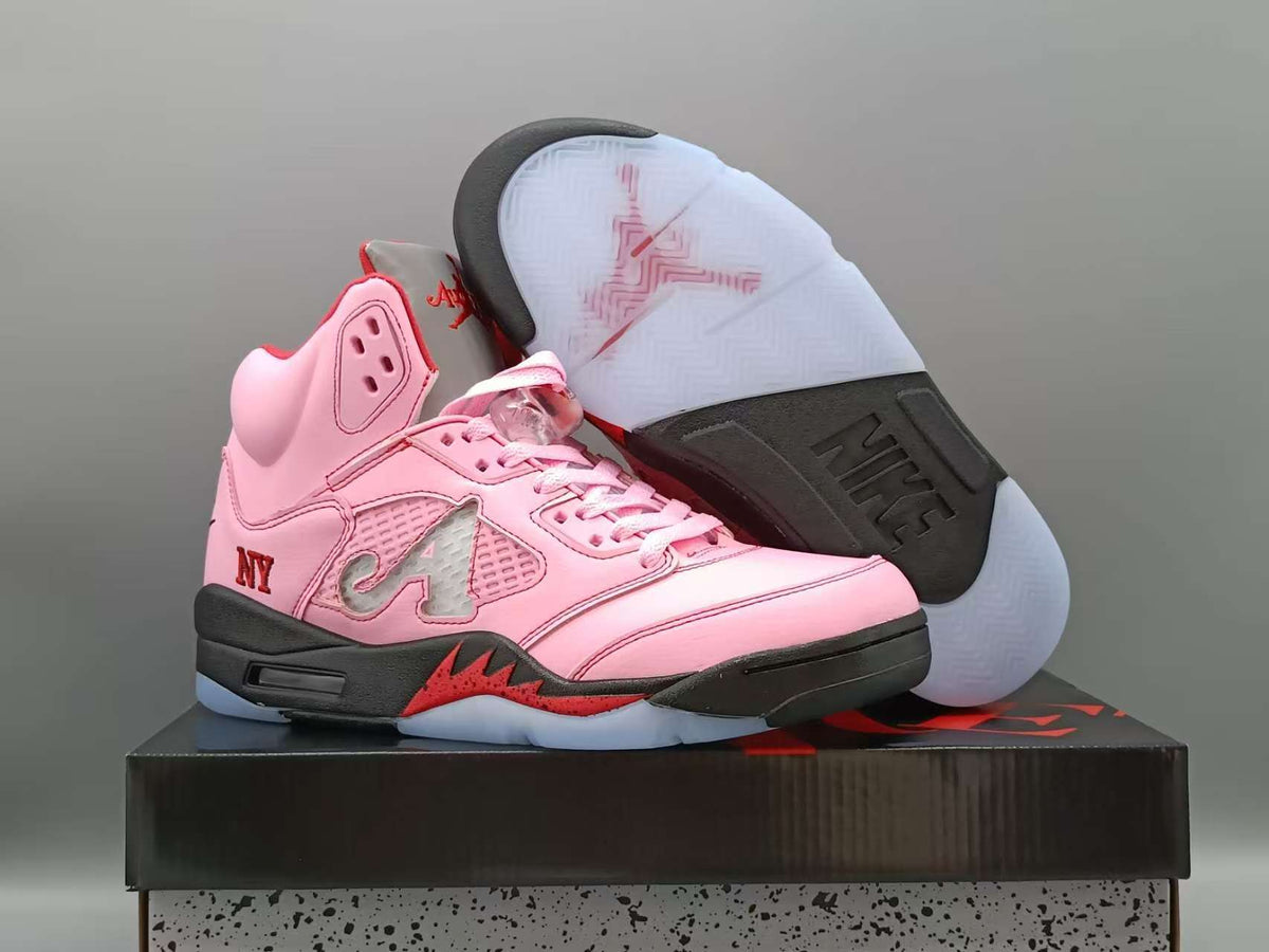 High Top Sneakers, Pink Colorway, Lace Up Design, Casual Gift for Sneaker Fans