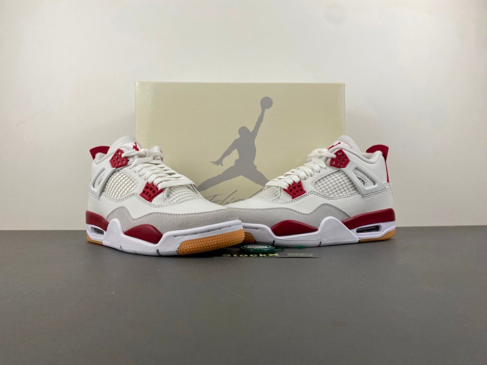 Low Top Sneakers, White Red Gray Colorway, Suede Footwear, Lace Up Design, Casual Gift for Sneaker Fans