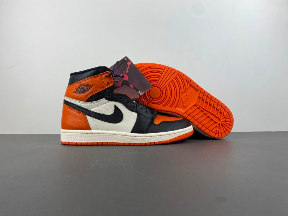 High Top Sneakers, White Black Orange Colorway, Lace Up Design, Casual Gift for Sneaker Fans