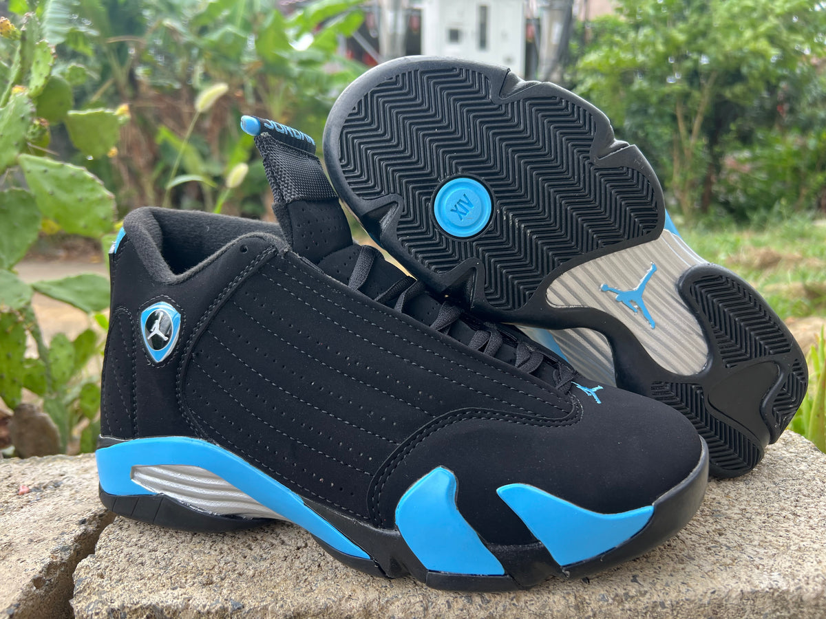 Mid Top Sneakers, Black Blue Colorway, Lace Up Design, Casual Gift for Sneaker Fans