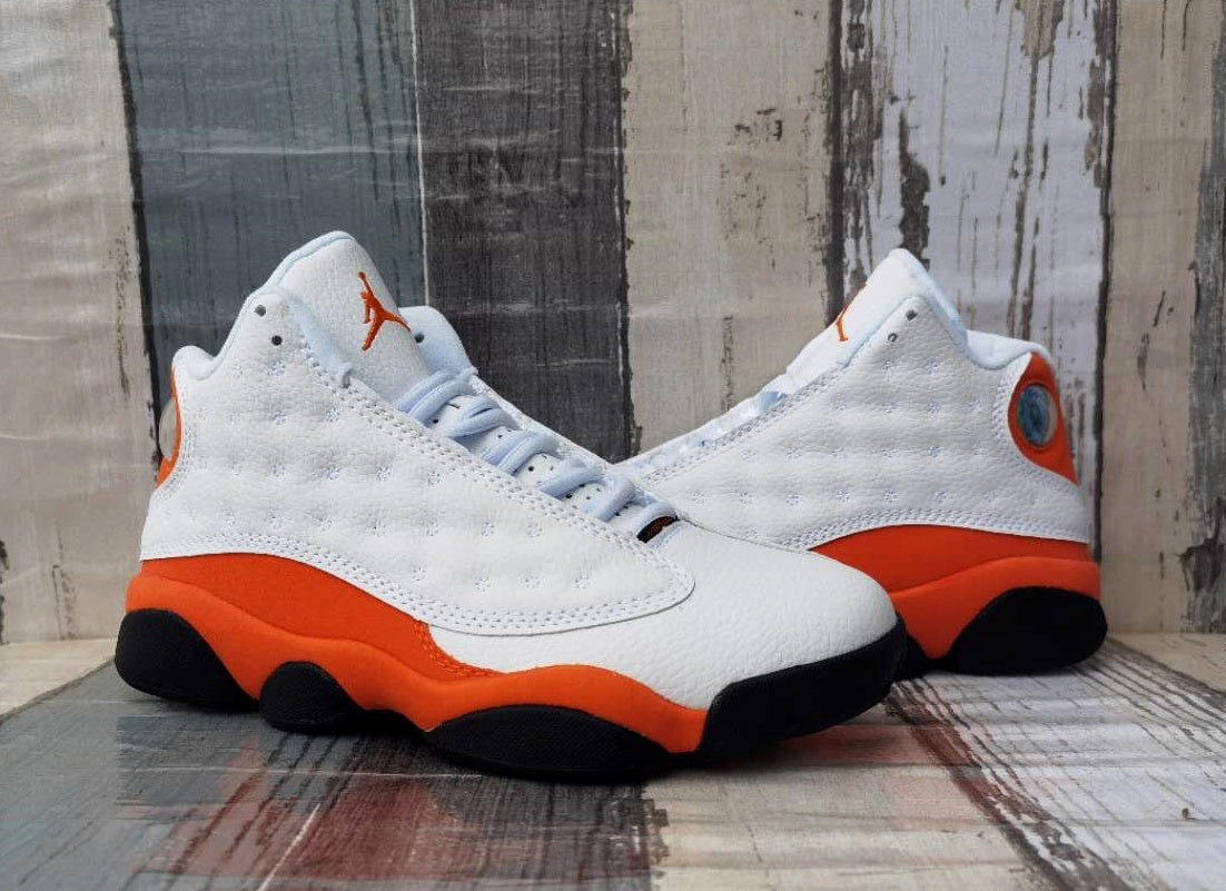 Sneakers, White Red Orange Colorway, Lace Up Design, Casual Gift for Sneaker Fans