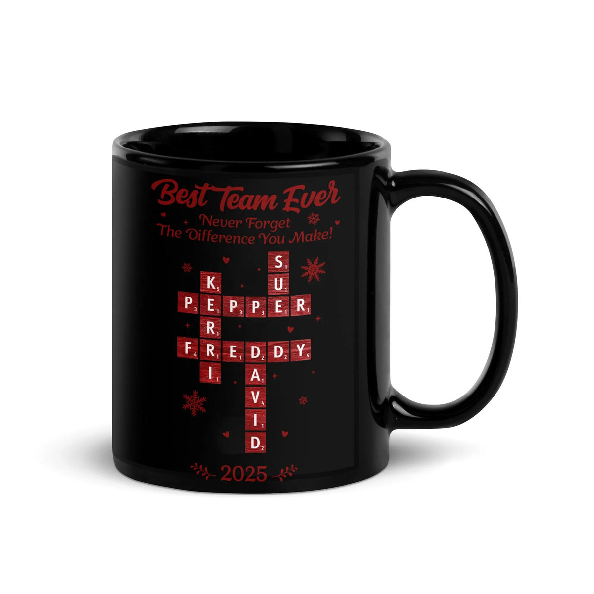 Custom Crossword Coworker Coffee Cup, Best Team Ever Appreciation Mug, Staff Recognition Mug, Christmas Thank You Present for