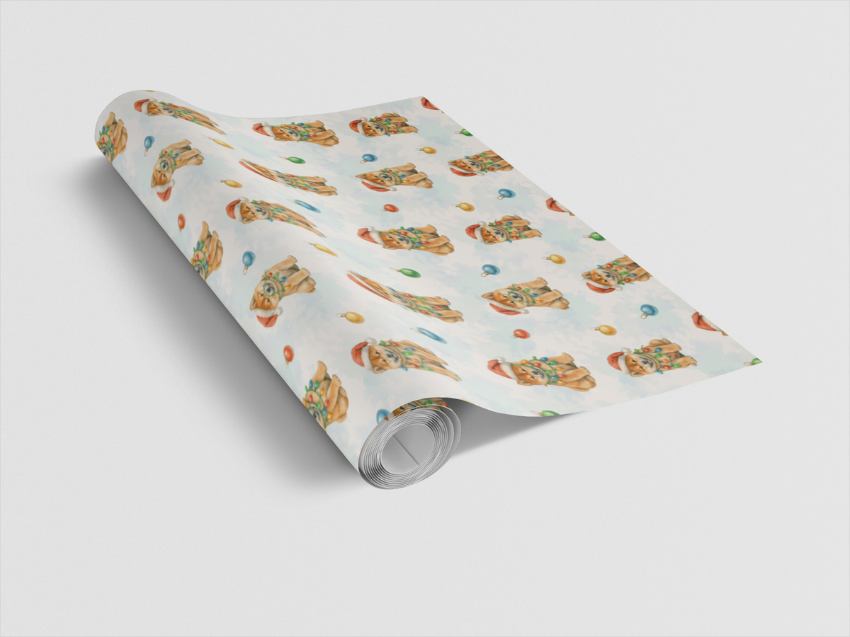 Holiday Dog Wrapping Paper, Shiba Inu Christmas Wrapping Paper, Festive Shiba Gift Wrap, Dog Lover Wrapping Paper, Adorable P