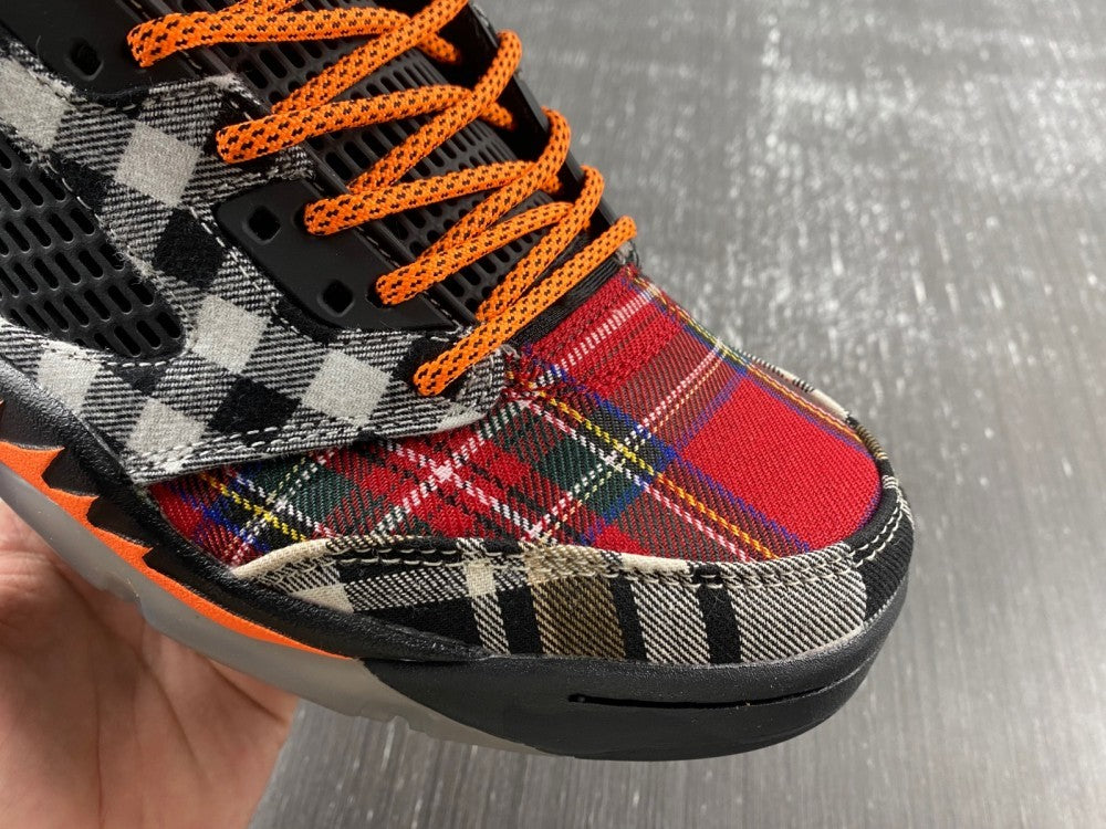 Retro Low Top Sneakers, Black Orange Colorway, Lace Up Design, Casual Gift for Sneaker Fans