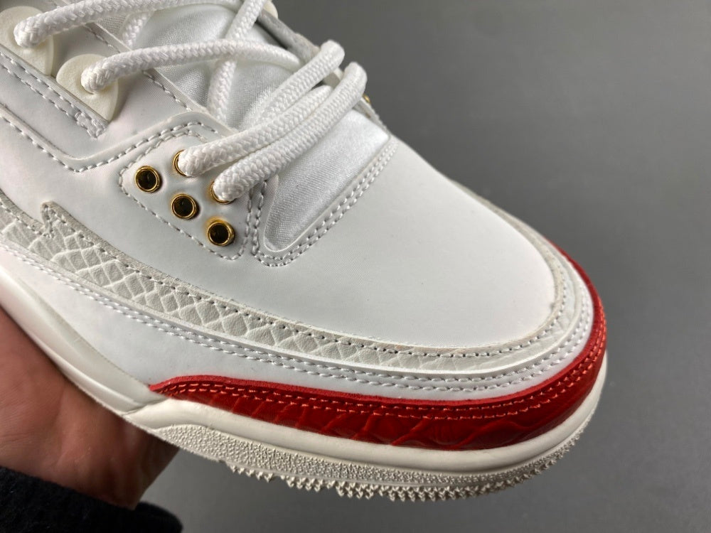 Low Top Sneakers, White Red Colorway, Lace Up Design, Casual Gift for Sneaker Fans