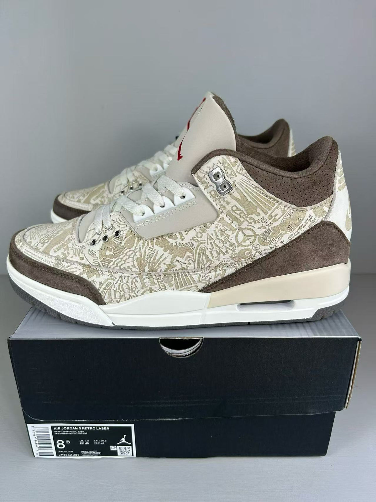 Low Top Sneakers, Beige Brown Colorway, Lace Up Design, Casual Gift for Sneaker Fans
