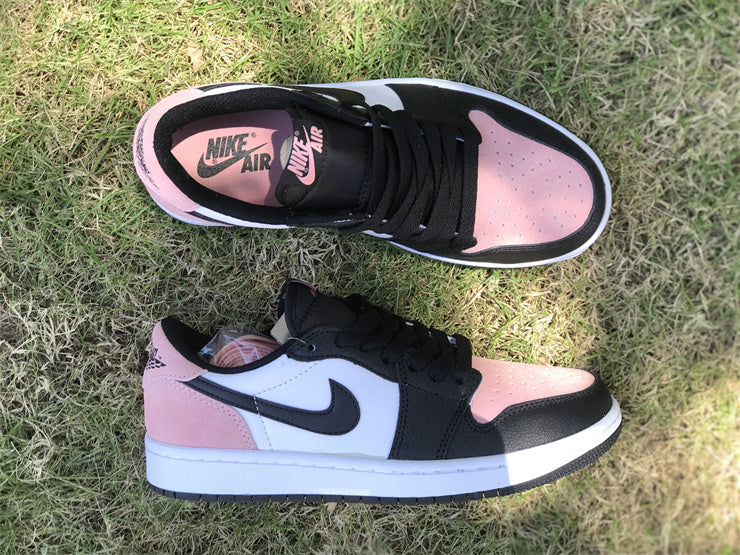 Low Top Sneakers, Black Pink Colorway, Lace Up Design, Casual Gift for Sneaker Fans