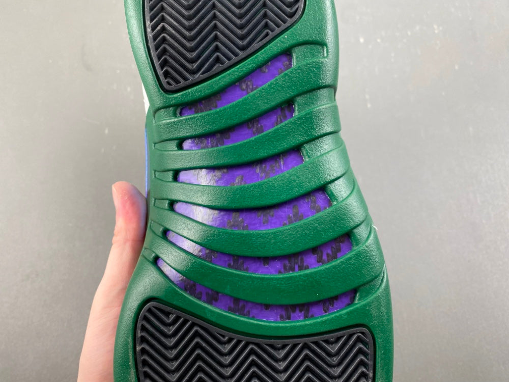 Low Top Sneakers, White Green Purple Colorway, Lace Up Design, Casual Gift for Sneaker Fans