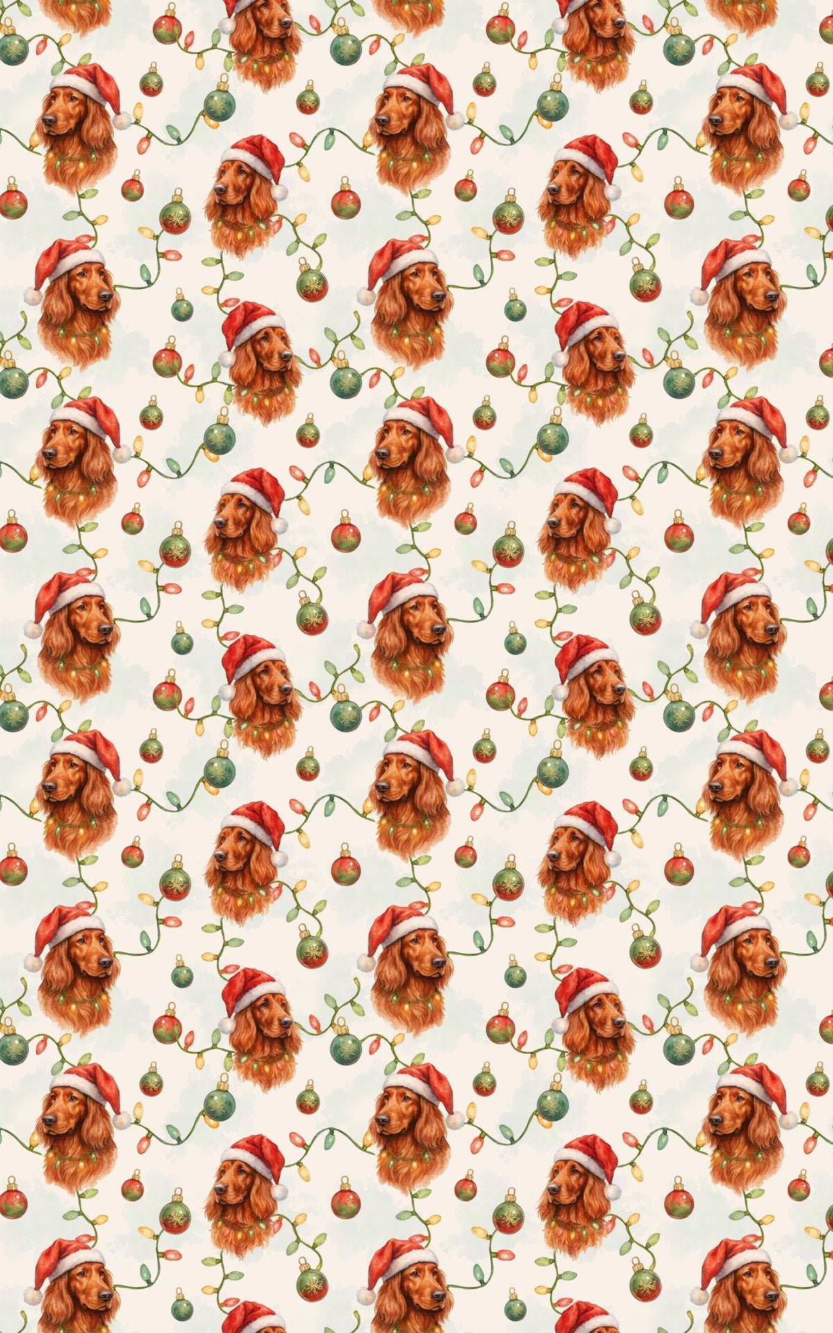 Irish Setter Holiday Gift Wrap, Irish Setter Christmas Wrapping Paper, Festive Santa Dog Wrapping Paper, Dog Lover Xmas Prese