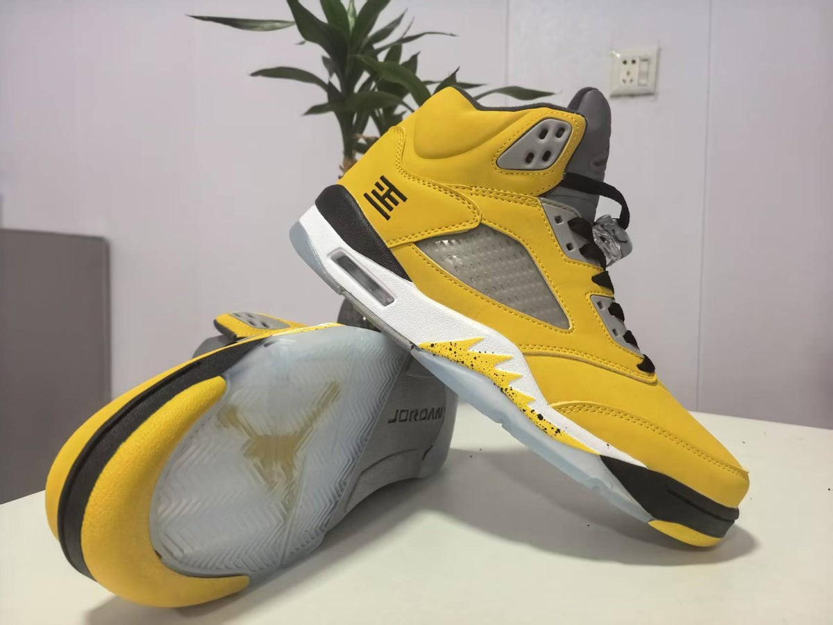 High Top Sneakers, Yellow Black Colorway, Lace Up Design, Casual Gift for Sneaker Fans