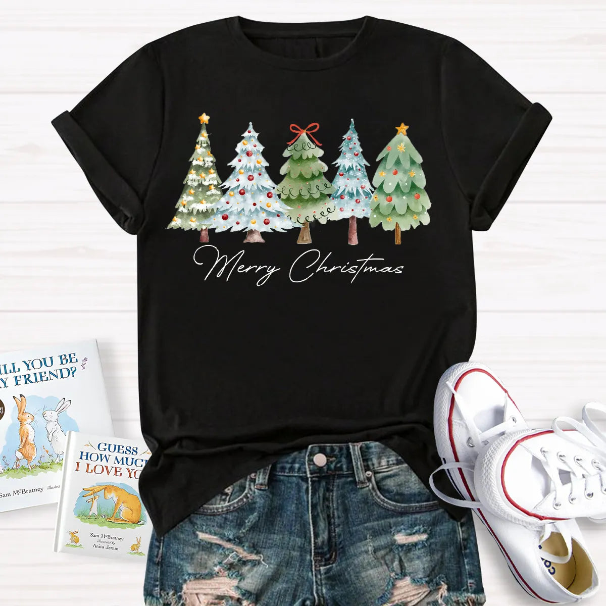 Festive Christmas Tree Shirt, Merry Christmas Tree T-Shirt, Retro Holiday Graphic Tee, Winter Xmas Pullover Tee, Christmas Pr