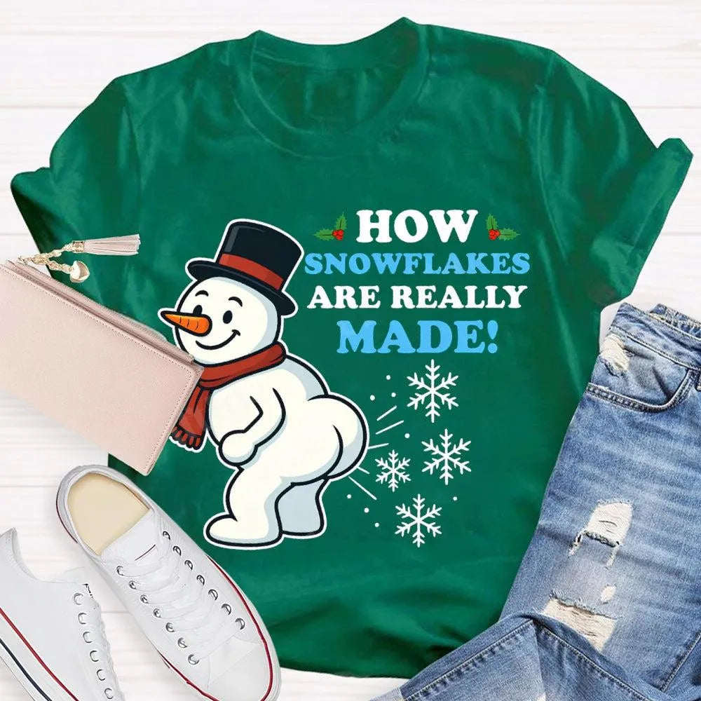 Festive Holiday Graphic Tee, Snowman Snowflake Christmas T-Shirt, Adorable Winter Snowman Shirt, Unisex Merry Christmas Tee, 