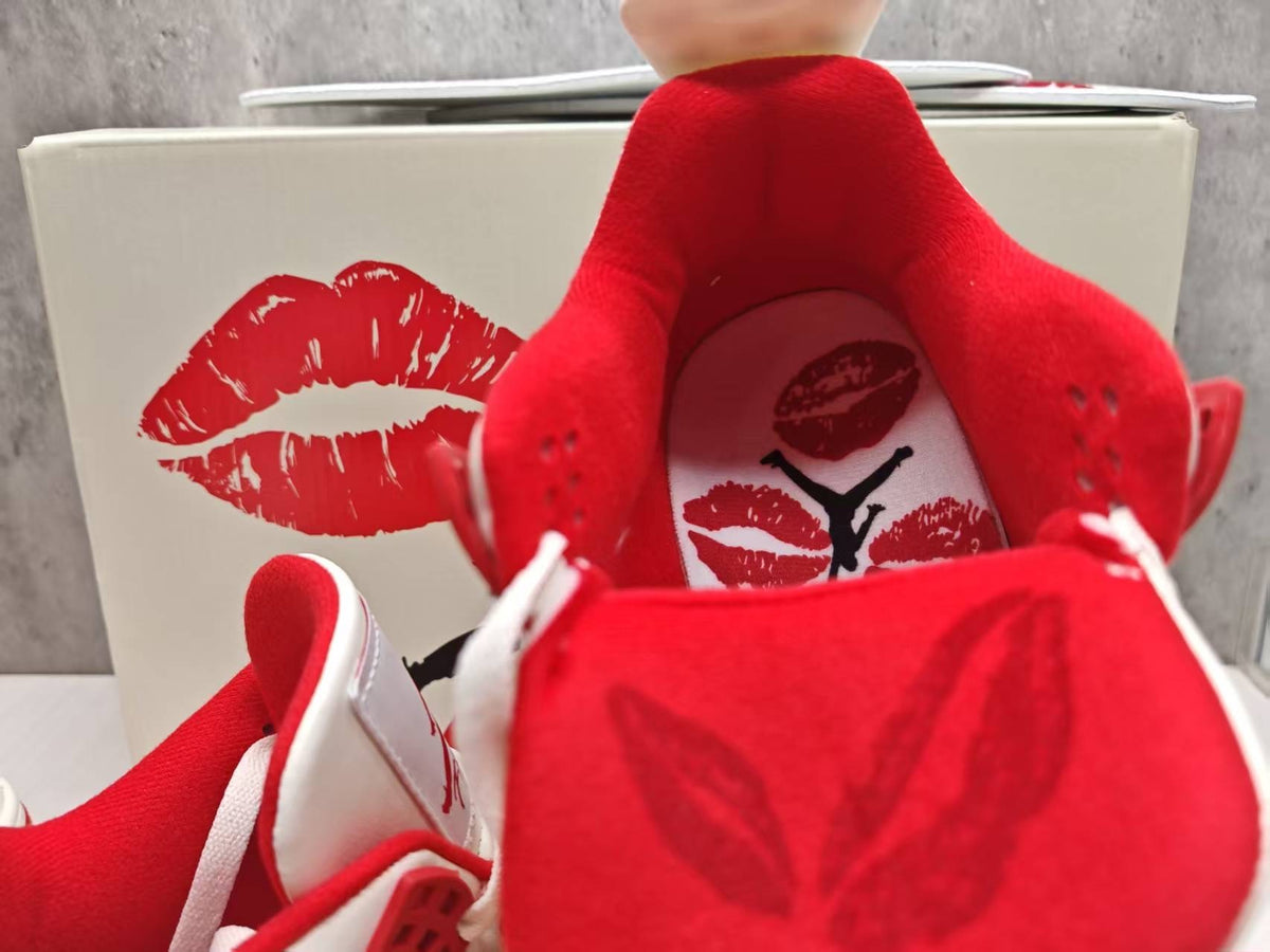 Mid Top Sneakers, Red Colorway, Valentine Design, Lace Up Design, Casual Gift for Sneaker Fans