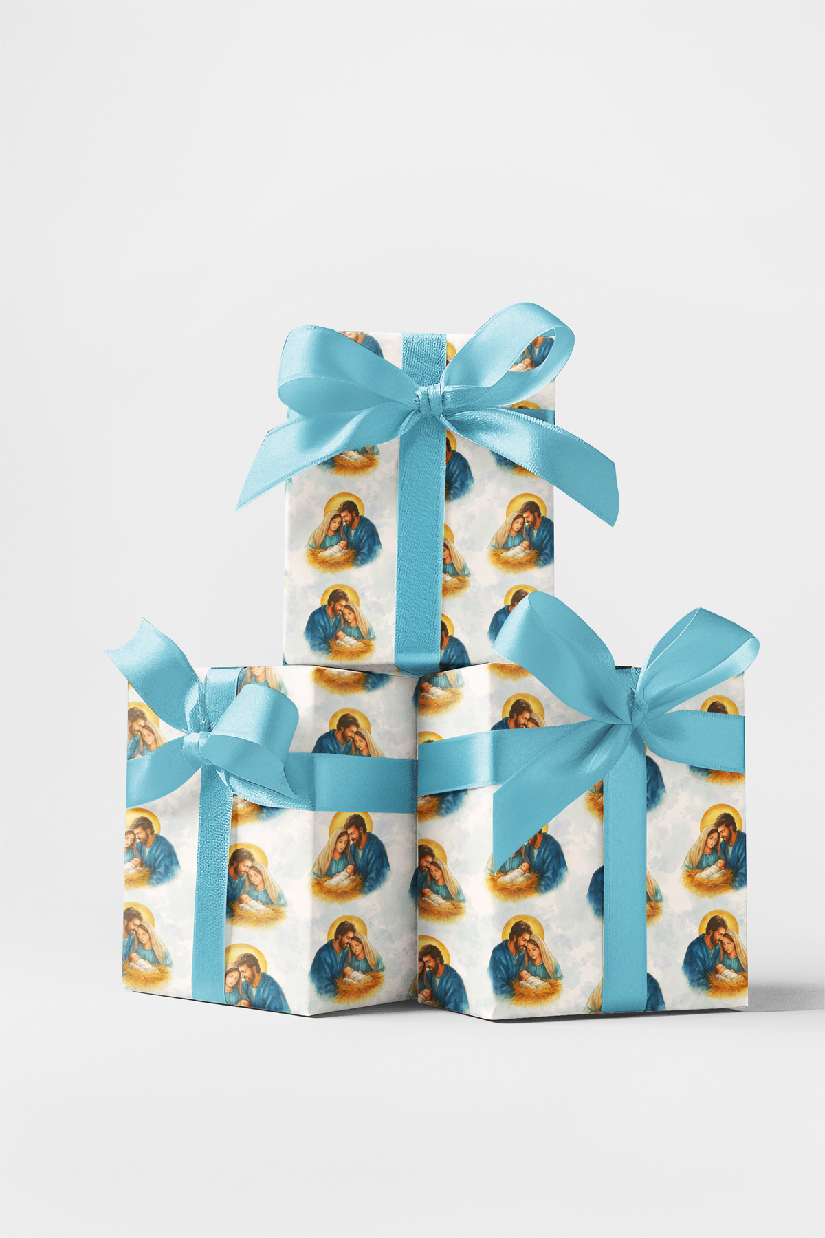 Religious Nativity Gift Wrap, Holy Family Christmas Wrapping Paper, Sacred Holiday Wrapping Paper, Faith Inspired Christmas W