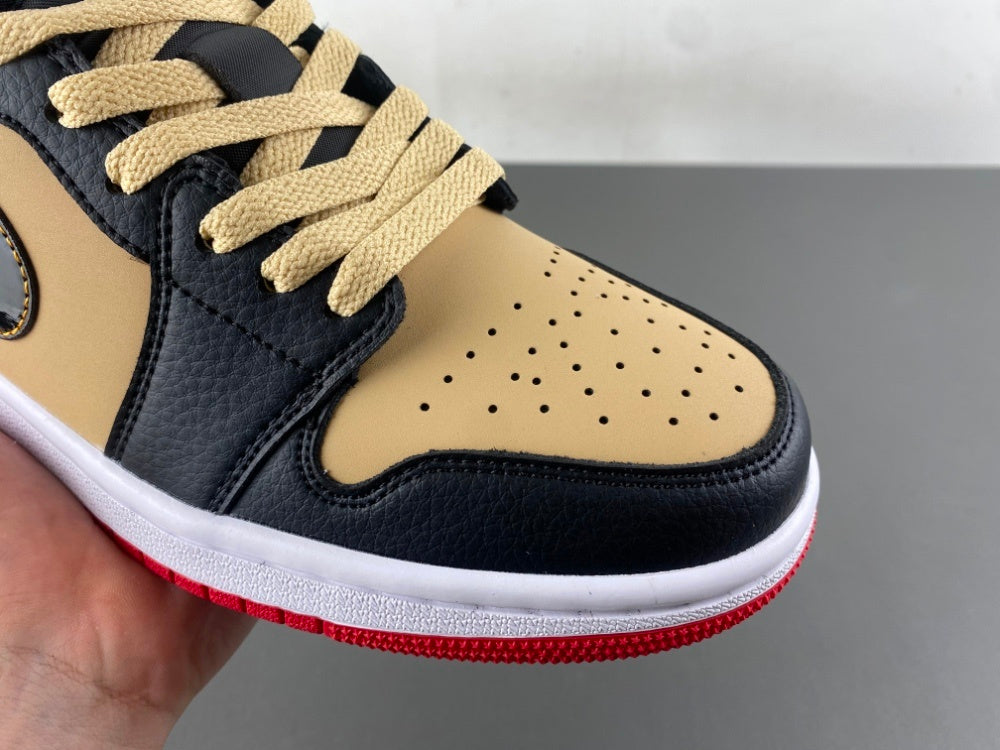 Low Top Sneakers, Black Red Brown Colorway, Lace Up Design, Casual Gift for Sneaker Fans