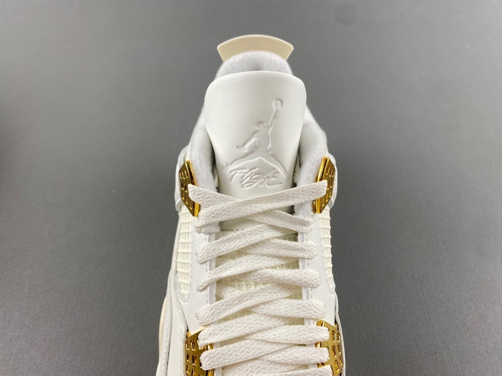 Low Top Sneakers, White Gold Colorway, Metallic Finish, Lace Up Design, Casual Gift for Sneaker Fans