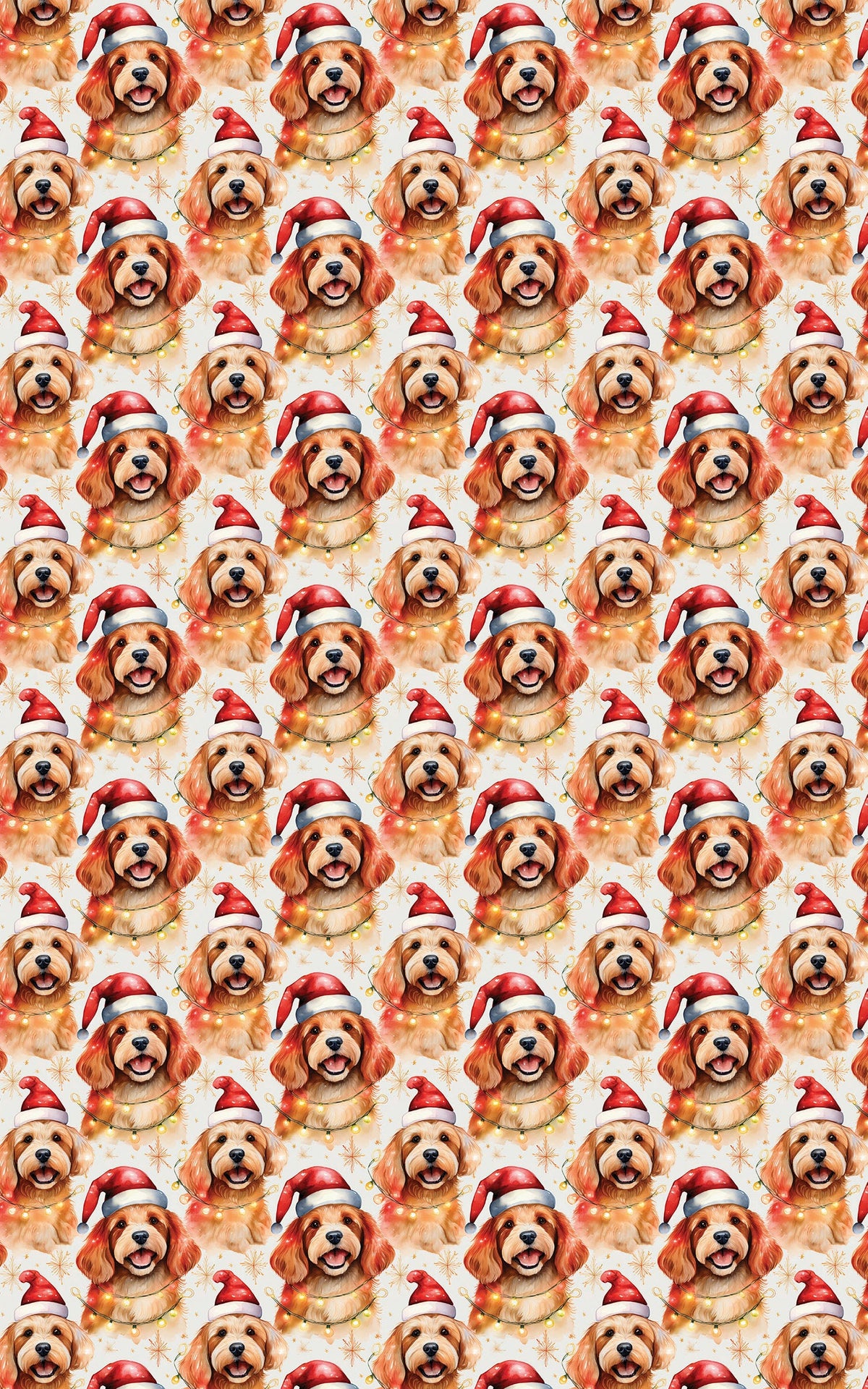 Santa Hat Dog Holiday Gift Wrap, Cavapoo Christmas Wrapping Paper, Festive Cavapoo Wrapping Paper, Adorable Dog Lover Xmas Gi