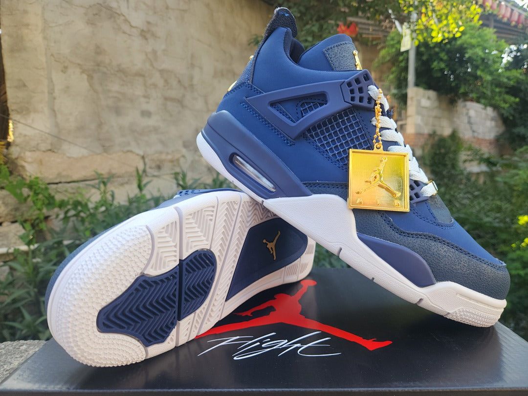 Mid Top Sneakers, Blue White Colorway, Lace Up Design, Casual Gift for Sneaker Fans