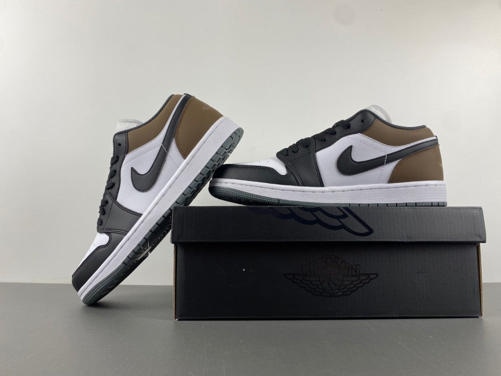 Low Top Sneakers, White Black Brown Colorway, Lace Up Design, Casual Gift for Sneaker Fans
