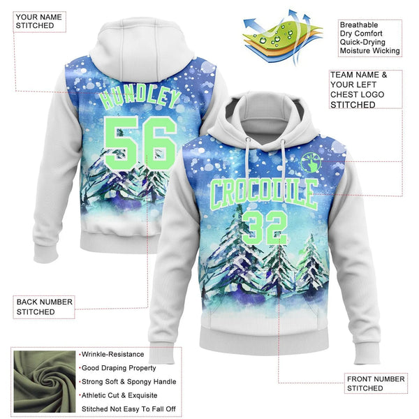 Personalized Name Number Holiday Hoodie, Custom Christmas Snowflake Hoodie, Winter Snowflake Pullover Hoodie, Sports Fan Chri