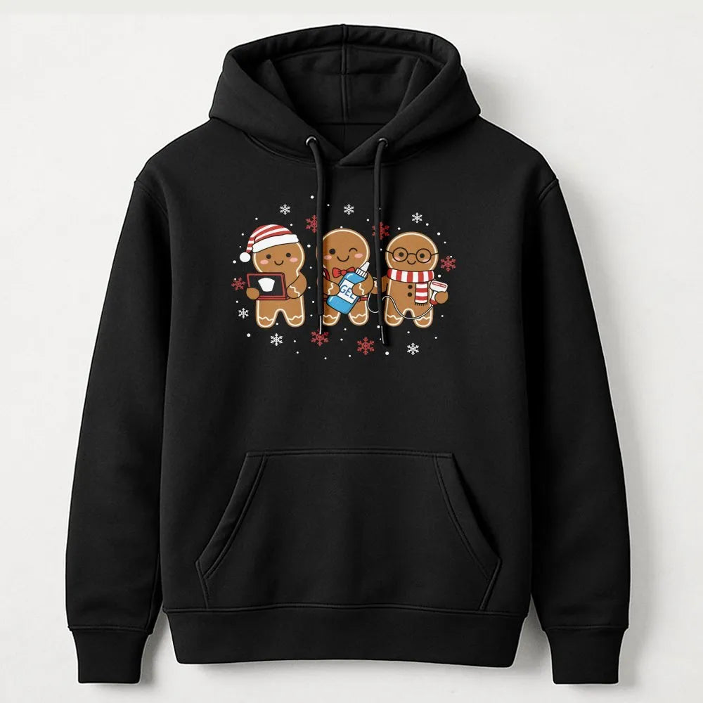Gingerbread Sonographer Hoodie, Ultrasound Tech Christmas Hoodie, Adorable Radiology Holiday Hooded Sweatshirt, Sonography Xm