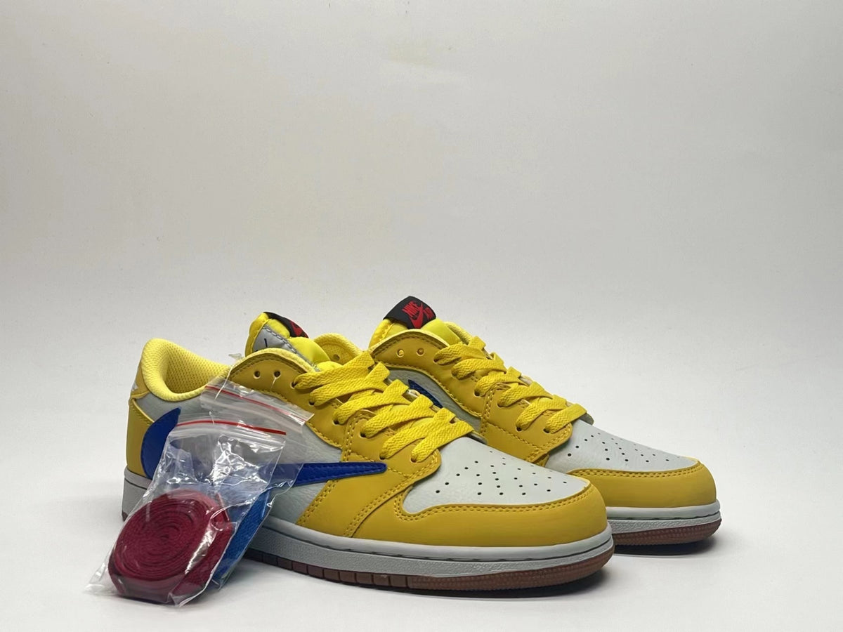 Low Top Sneakers, White Yellow Colorway, Reverse Hook Design, Lace Up Design, Casual Gift for Sneaker Fans