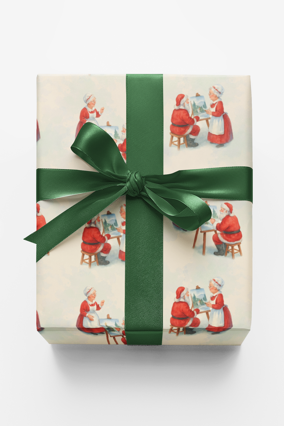 North Pole Artist Christmas Gift Wrap, Artistic Santa Painting Wrapping Paper, Painter Santa Wrapping Paper, Whimsical Holida