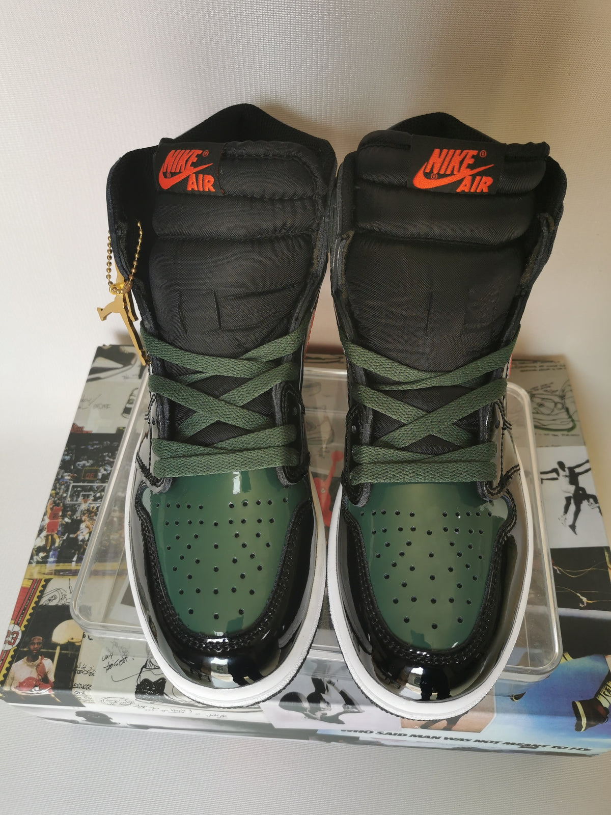 Sneakers, Black Green Colorway, Lace Up Design, Casual Gift for Sneaker Fans