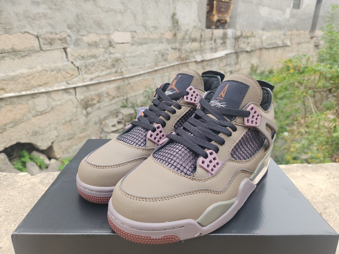 Mid Top Sneakers, Brown Colorway, Lace Up Design, Casual Gift for Sneaker Fans