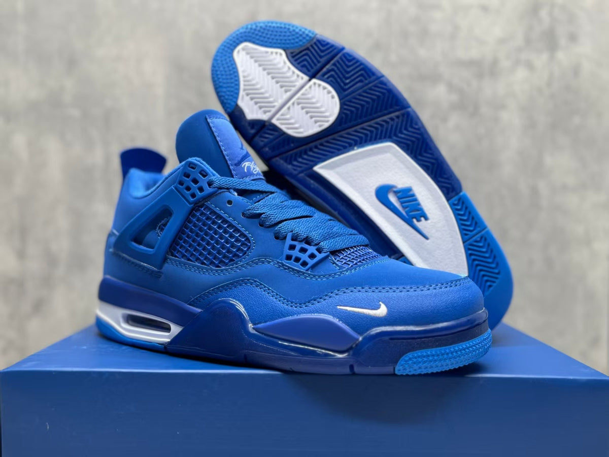 Mid Top Sneakers, Blue Colorway, Lace Up Design, Casual Gift for Sneaker Fans