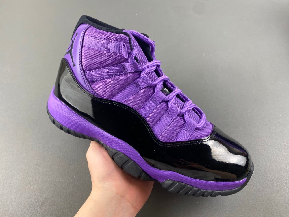 Retro High Top Sneakers, Black Purple Colorway, Leather Footwear, Lace Up Design, Casual Gift for Sneaker Fans