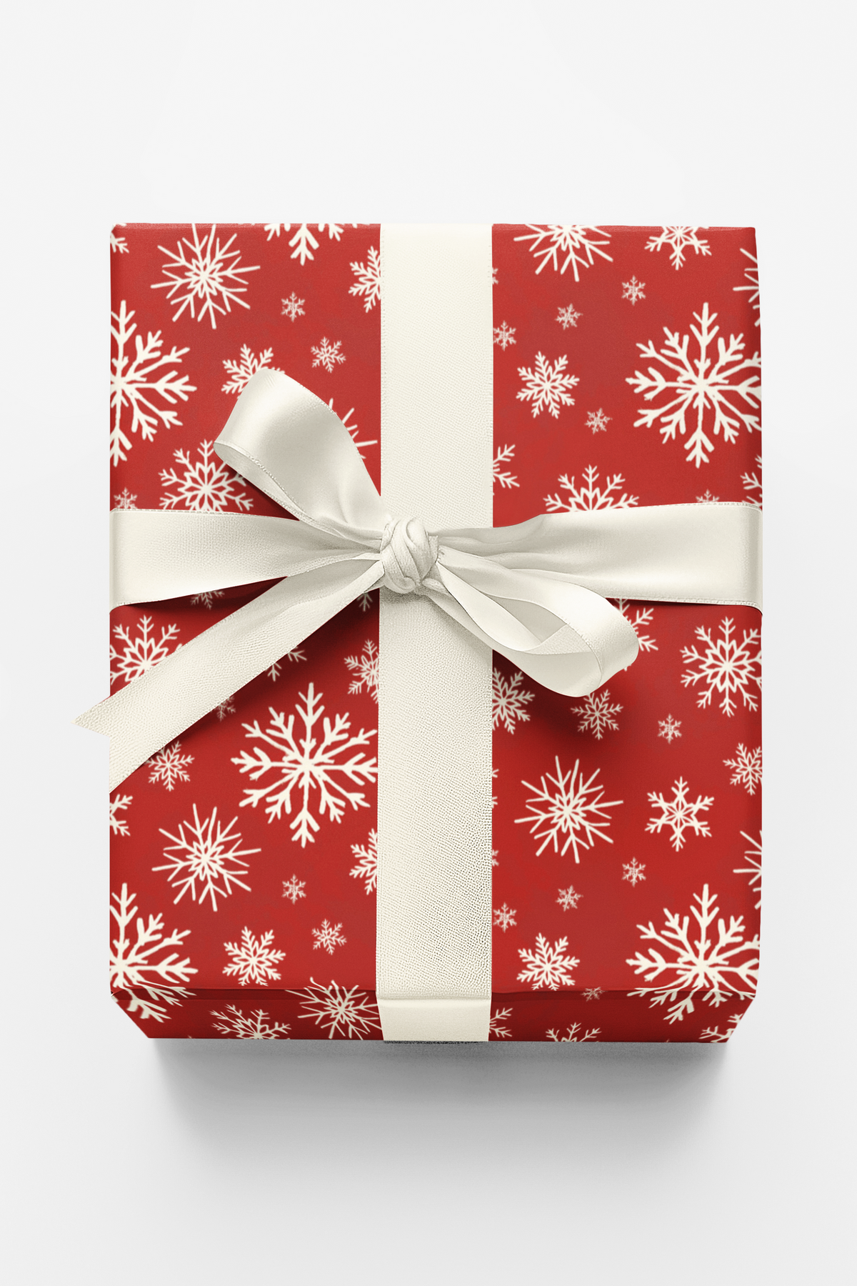 Red and White Holiday Gift Wrap, Candy Cane Snowflake Wrapping Paper, Festive Winter Snow Gift Wrapping Paper, Christmas Pres