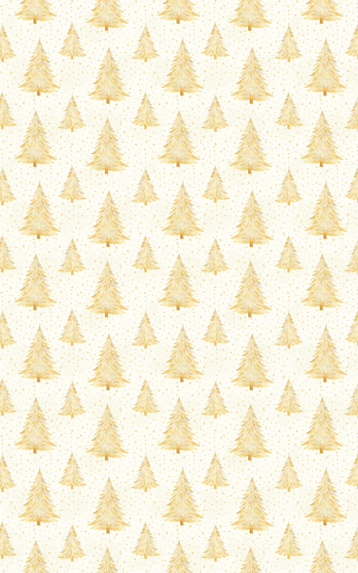Twinkle Pines Holiday Gift Wrap, Golden Pine Tree Christmas Wrapping Paper, Winter Fir Tree Present Wrap, Elegant Xmas Gift W