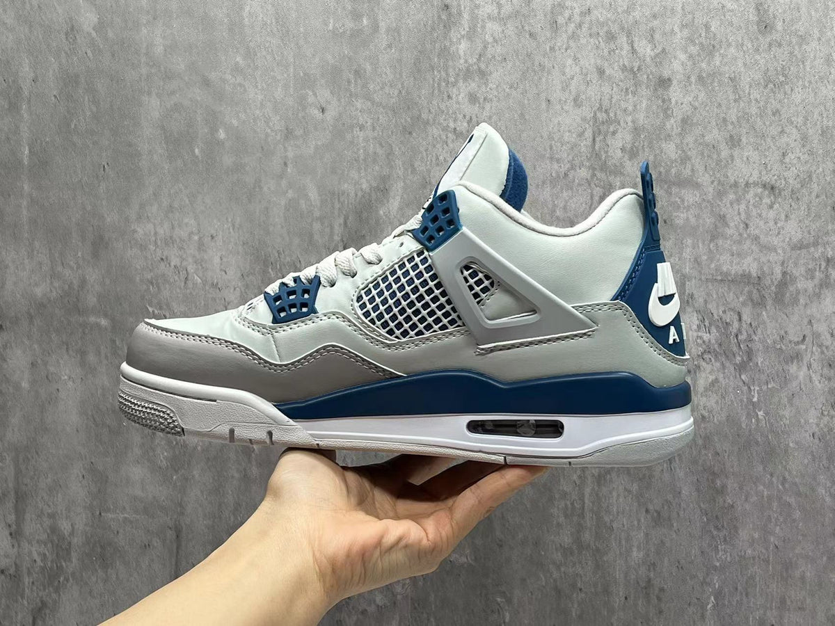 Mid Top Sneakers, Blue White Colorway, Lace Up Design, Casual Gift for Sneaker Fans